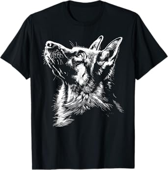 German Shepherd Silhouette Graphic German Shepherd Dog Lover T-Shirt