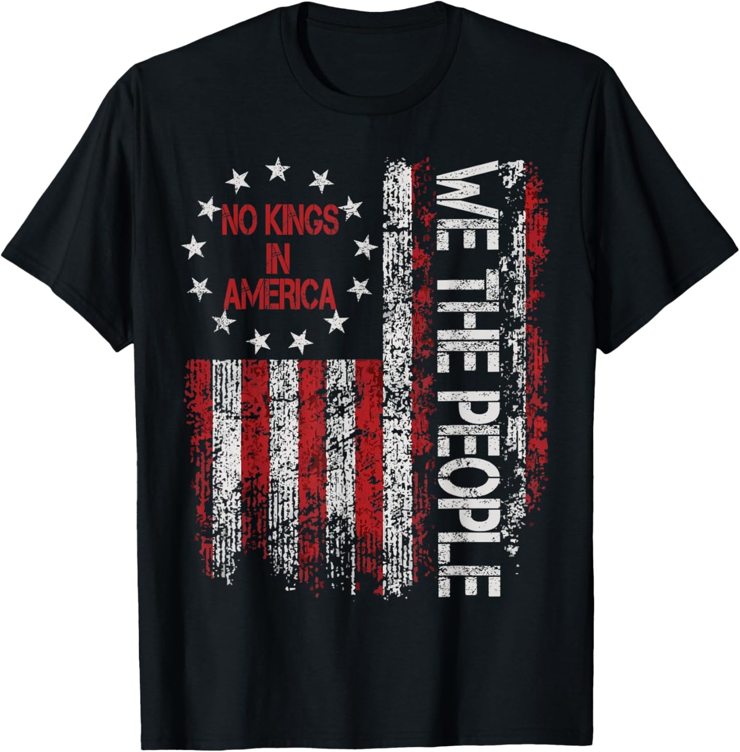 No Kings In America Us Flag Vintage Men Women No Kings In Us T-shirt