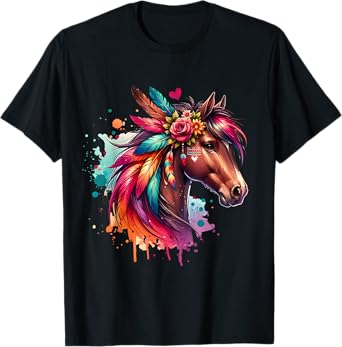 Horse Girl Teens Women Horses Lover Riding Horse T-Shirt