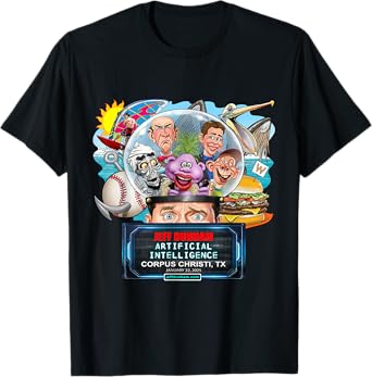 Jeff Dunham: Artificial Intelligence Tour Corpus Christi, TX (2025) Black Cartoon T-Shirt
