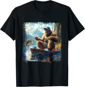 Catch of the Day Bigfoot Fishing Adventure Funny Sasquatch T-Shirt