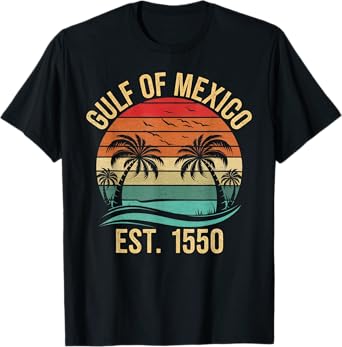 Gulf of Mexico Shirt Women Est 1550 Retro Vintage Beach T-Shirt