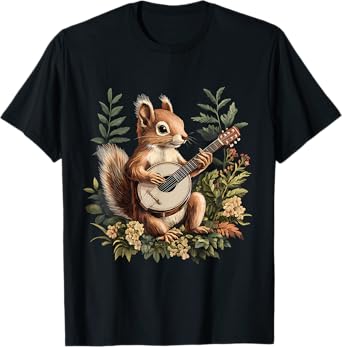 Squirrel Playing Banjo Squirrel Bluegrass Banjo Player T-Shirt