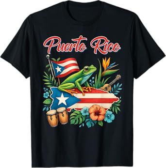Puerto Rico Flag Hispanic Heritage Month Boricua Rican Retro T-Shirt