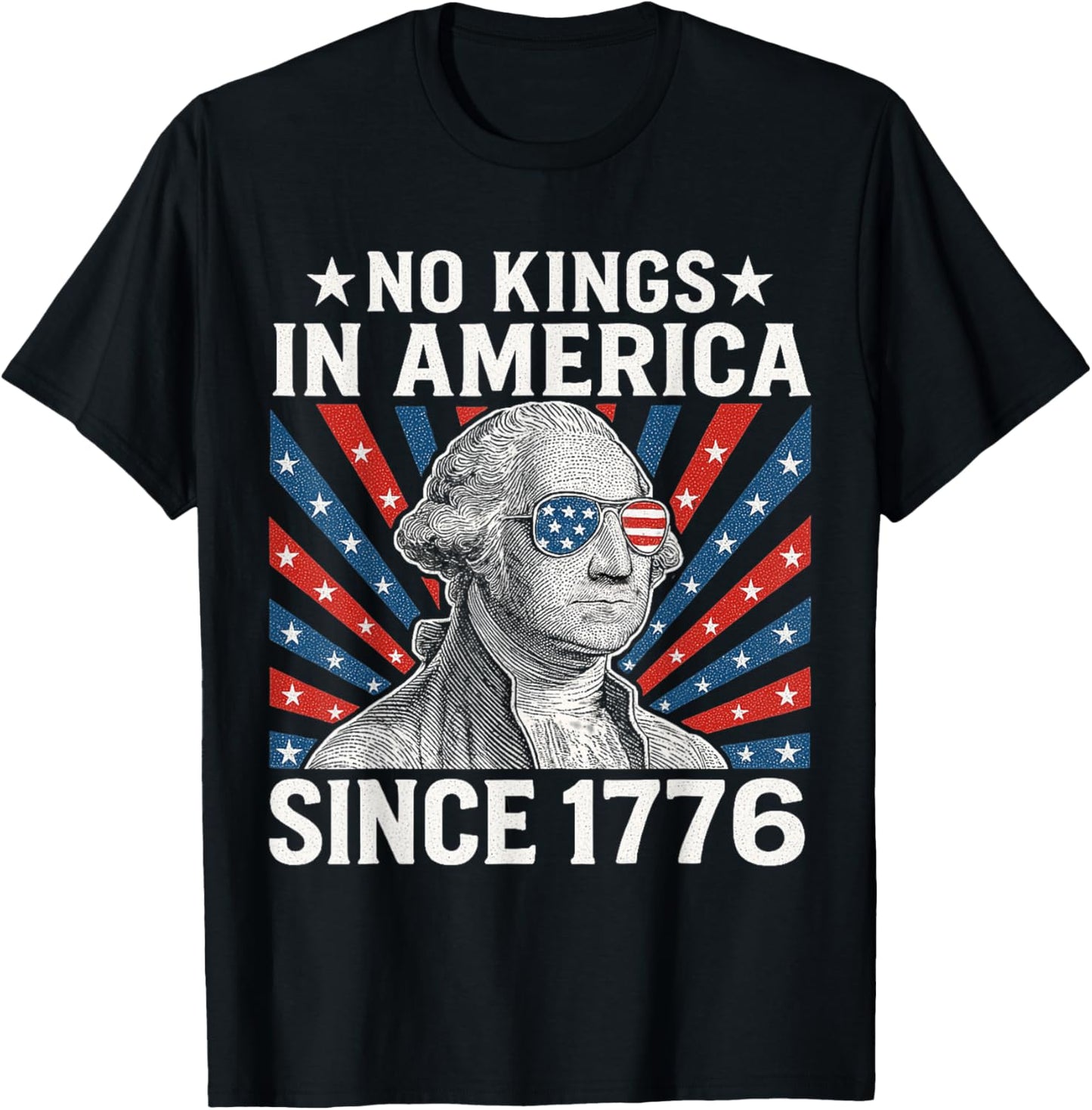 No Kings in America Since 1776 Vintage USA Flag T-Shirt