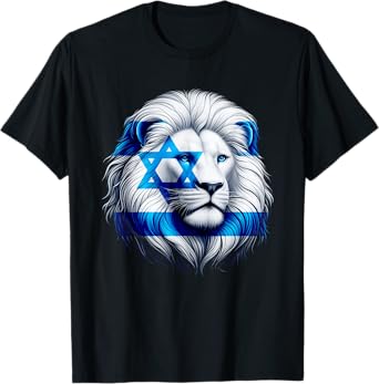 Lion Of Judah Jewish Pride Israel Flag Strength Unity T-Shirt