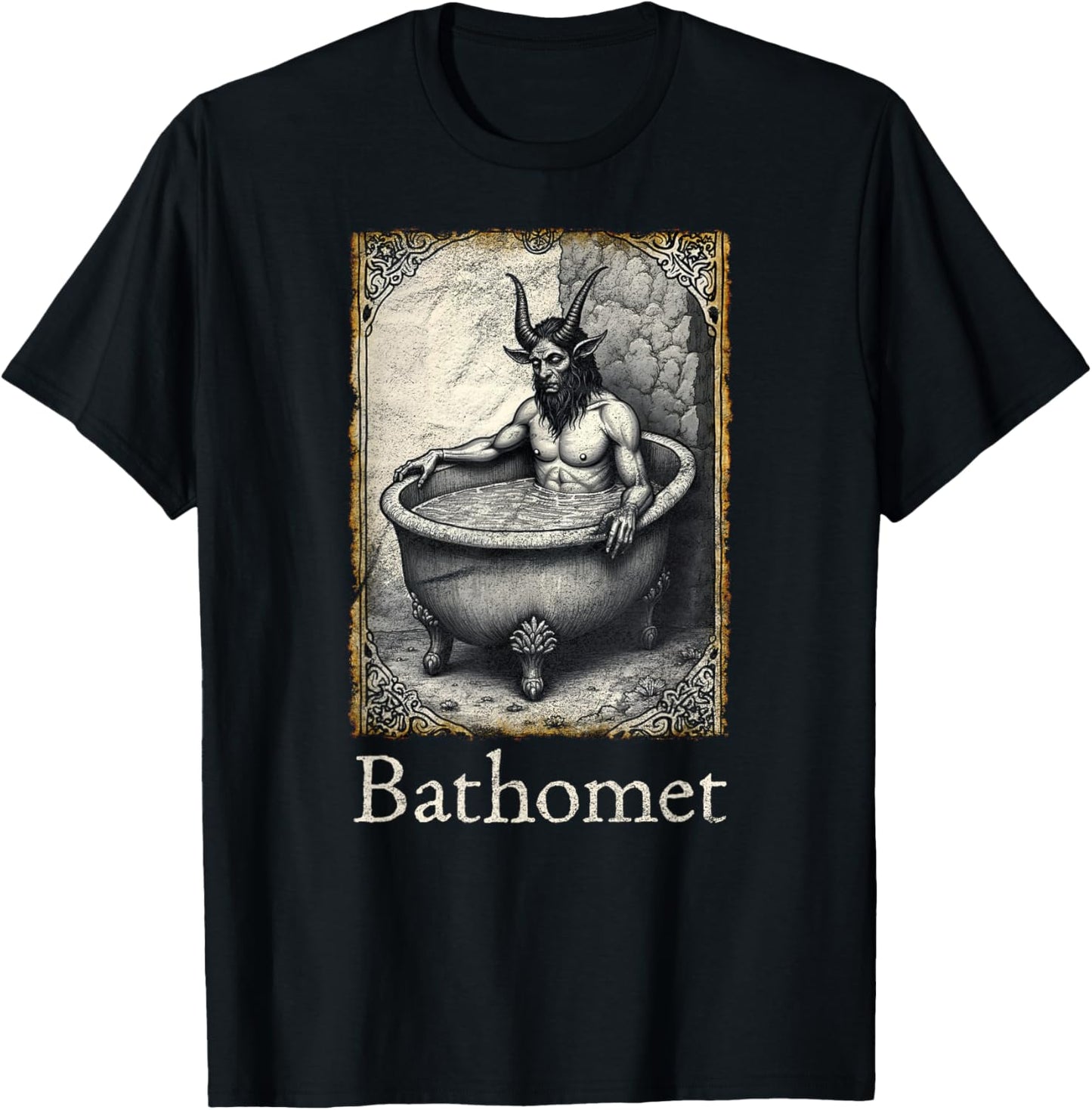 Bathomet, Funny Baphomet Tarot Card Style Demon, Devil T-Shirt