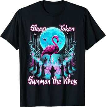 Flamingo Ritual Sleep Token Aesthetic Moon Vibes T-Shirt