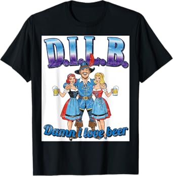 Damn I Love Beer Funny Party Design T-Shirt