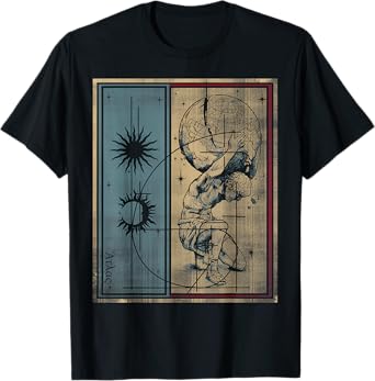 Gods and Heroes Atlas Ancient Titan Greek Mythology Vintage T-Shirt
