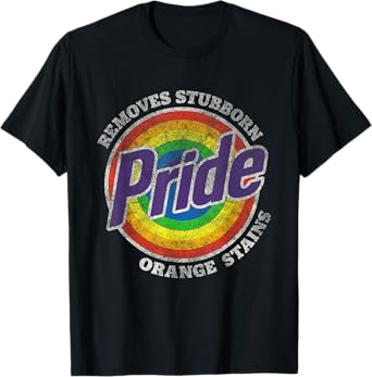 Pride Removes Stubborn Orange Stains Pride Month LGBTQ retro T-Shirt