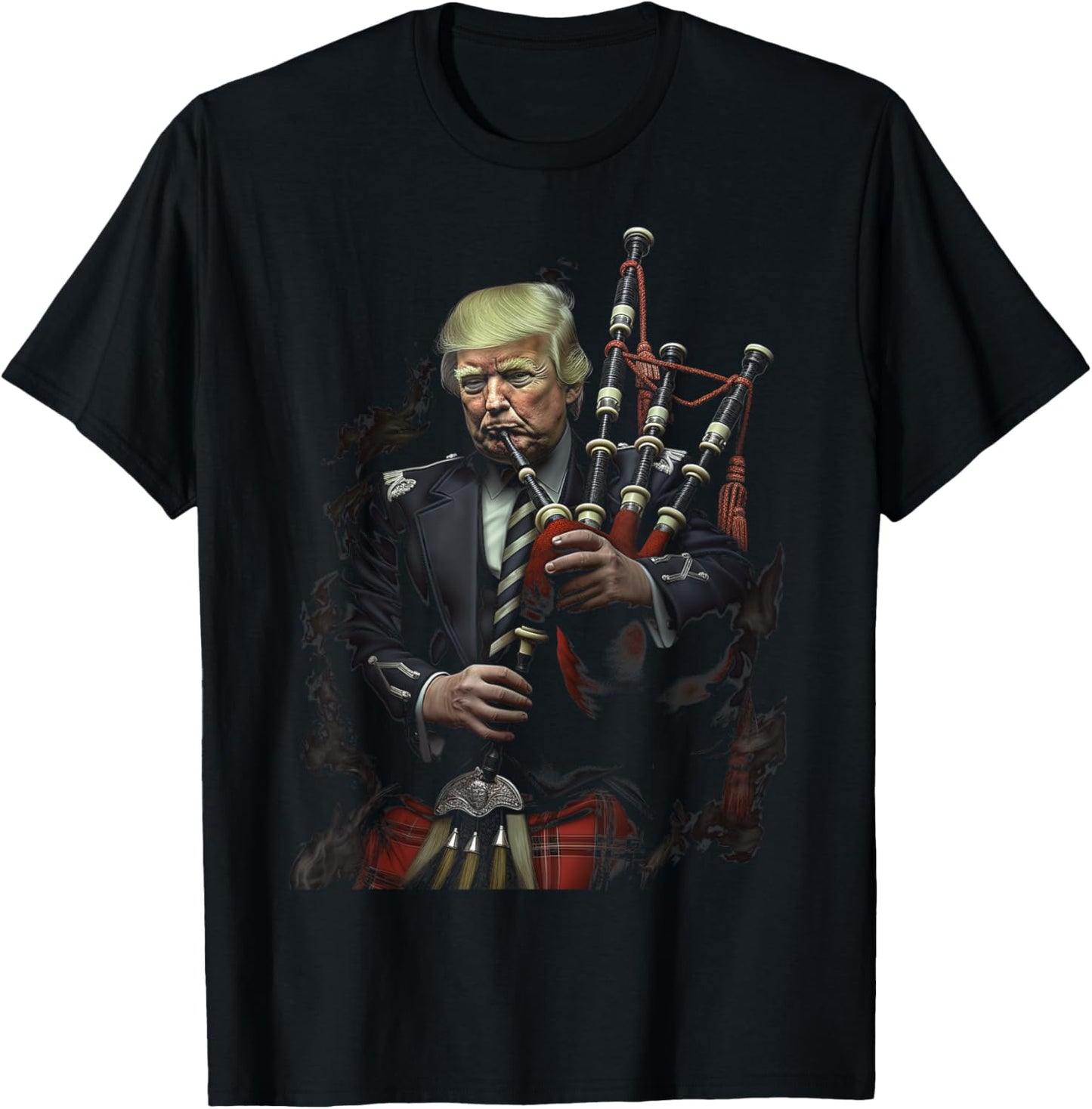 Cool US Flag Bagpiper Design For Men Women Bagpipe Players T-Shirt