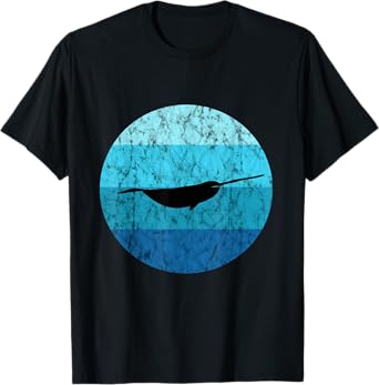 Narwhal Whale Retro Narwhal Lovers Ocean Sea Narwhal Animal T-Shirt