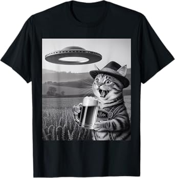 German Cat Lederhosen Funny Oktoberfest 2025 T-Shirt