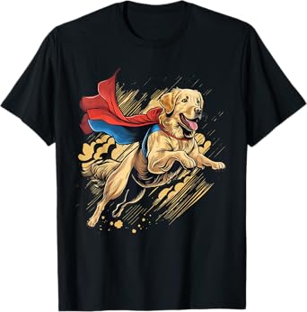 Superhero Golden Retriever Red Cape Super Hero Dog T-Shirt