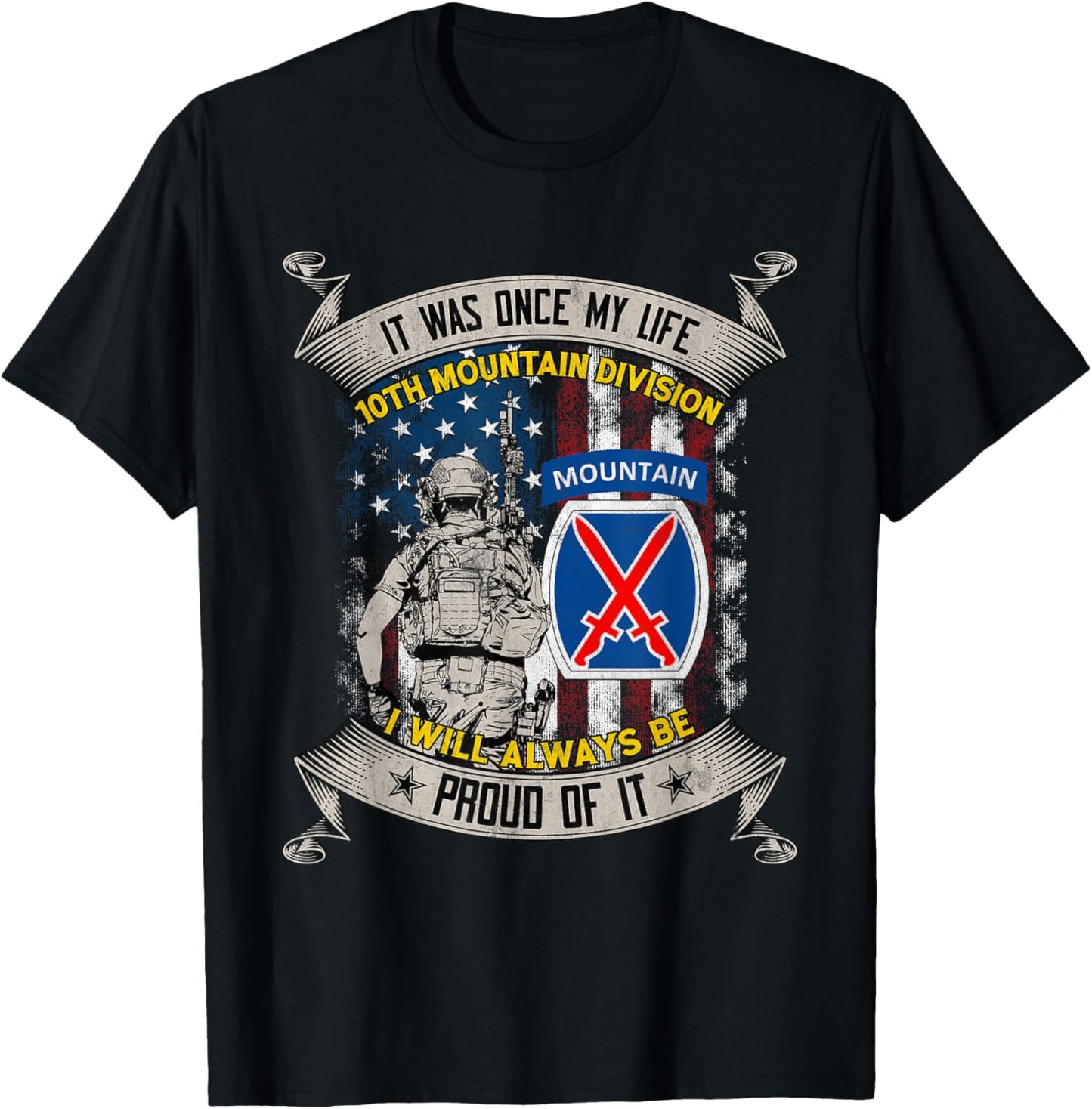 10th Mountain Division Veteran Fort Drum New York Gift Tee T-shirt