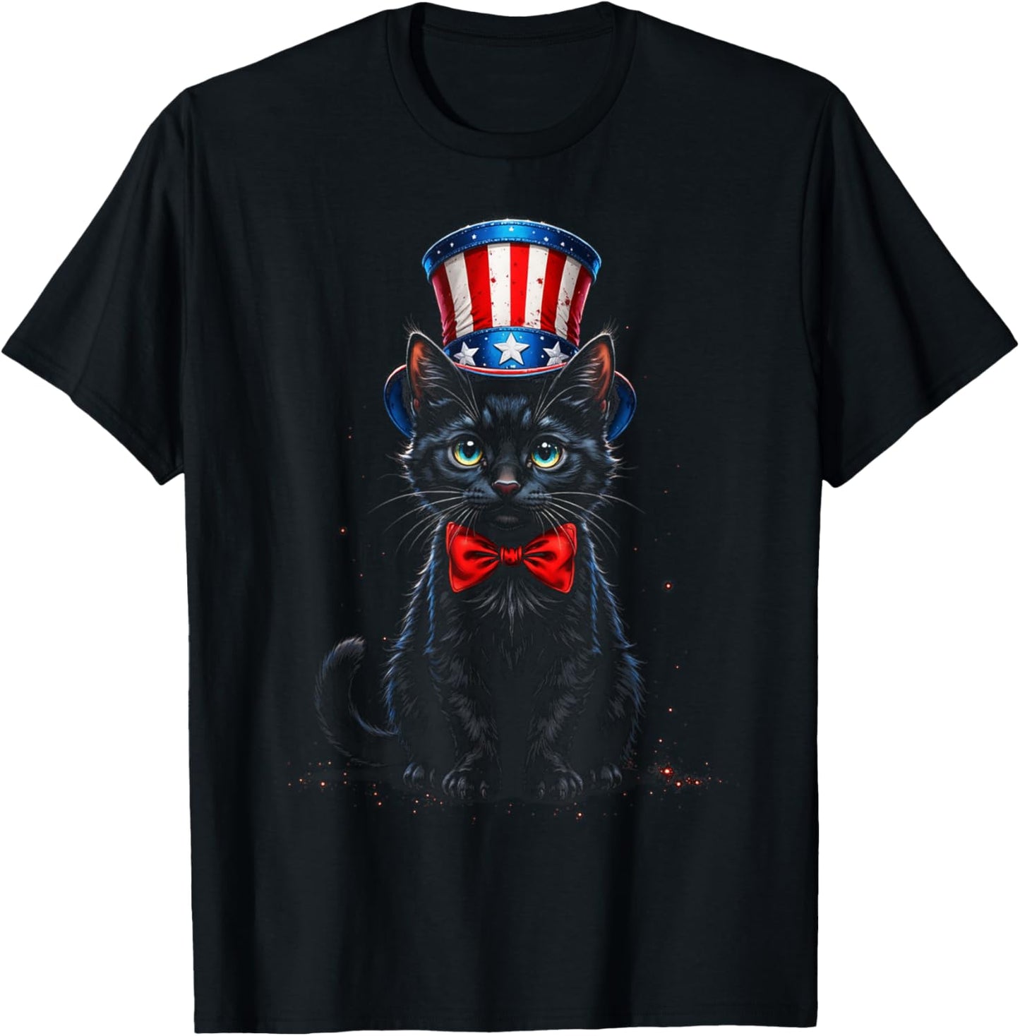 Usa Black Cat 4th Of July Men Women Kids Funny Patriotic Cat T-shirt
