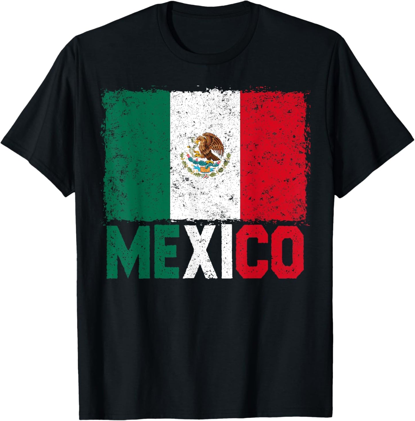 Vintage Mexico Mexican Flag Pride Graphic Design T-Shirt
