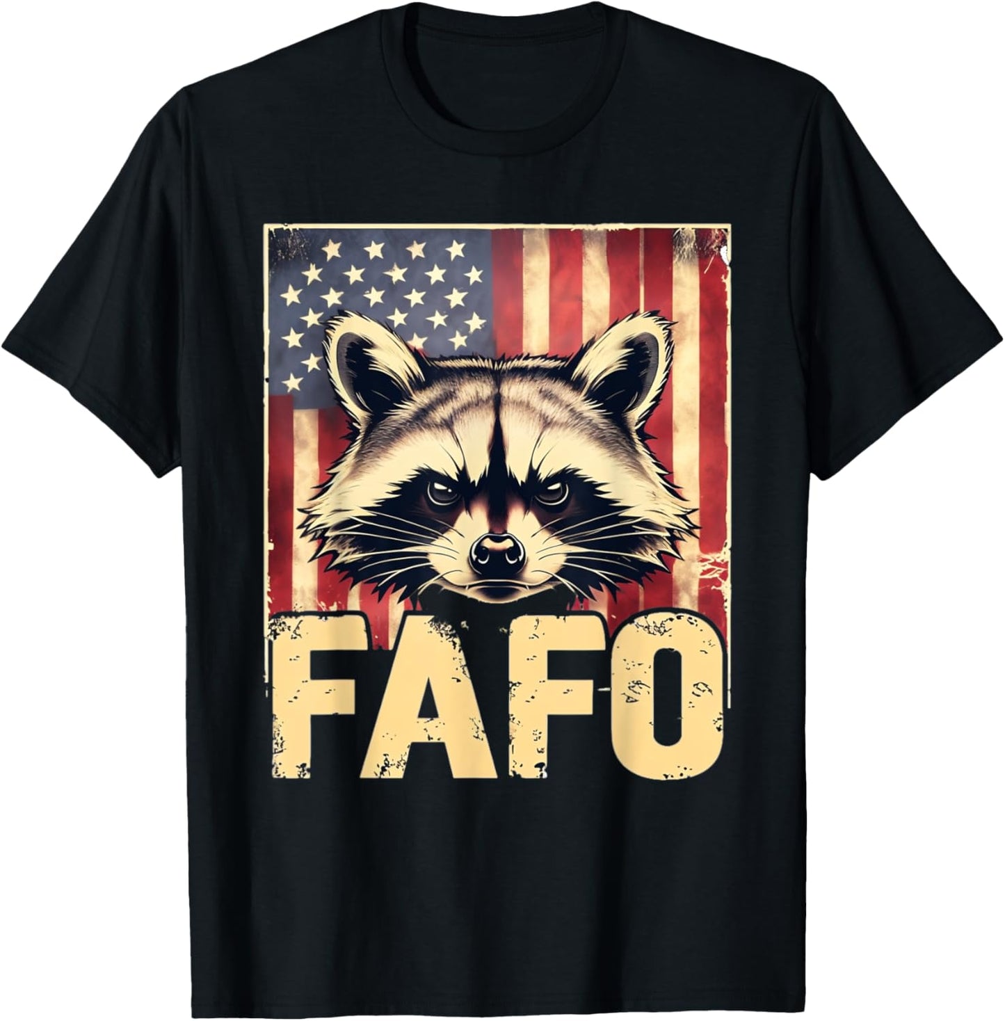 FAFO Raccoon American Flag Patriotic T-Shirt
