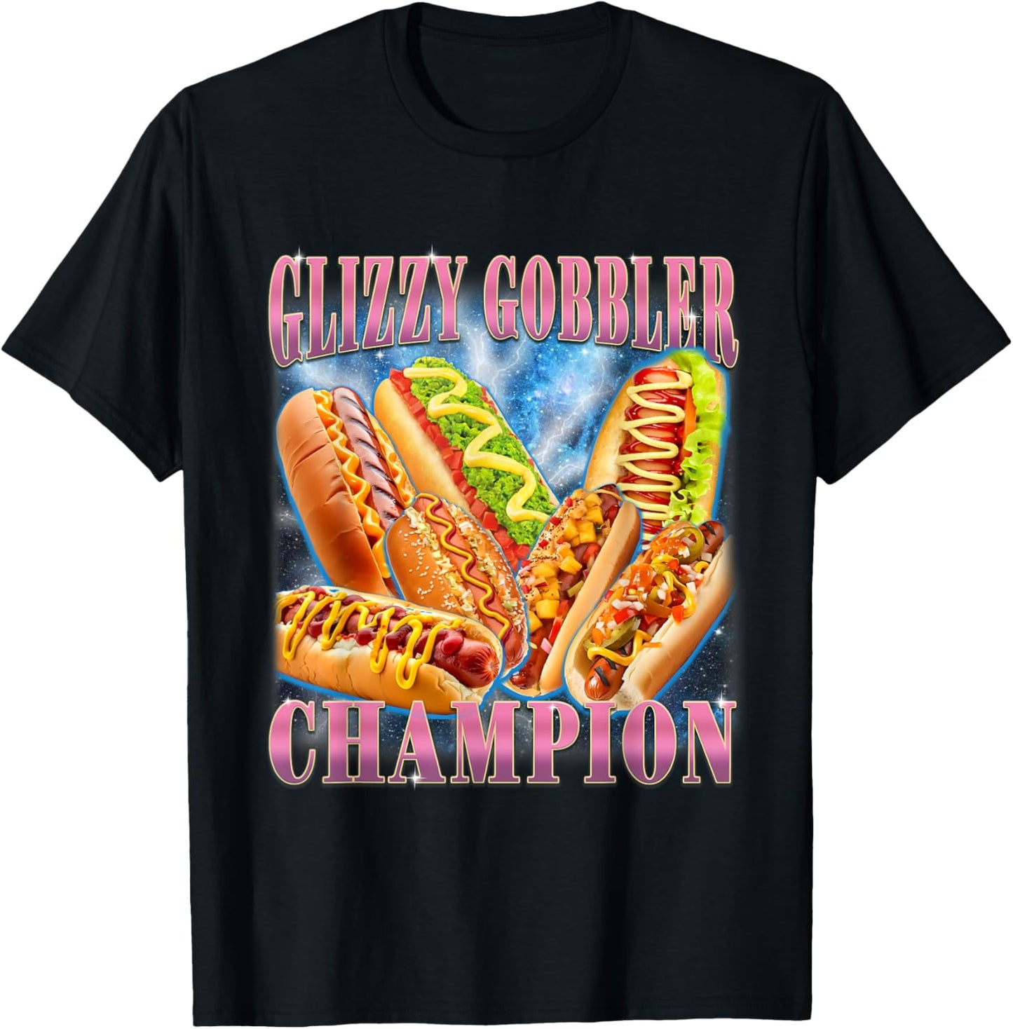 Glizzy Gobbler Champion Funny Wiener Hot Dog Meme T-Shirt