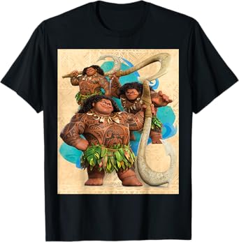 Disney Moana 2 Maui with Fish Hook Heroic Pose Trio T-Shirt
