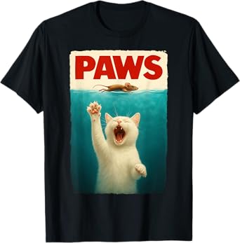 Paws Cat Mouse Funny Cat Lover Gifts For Men Women Boy Kids T-Shirt