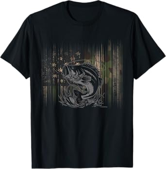 BASBO American Flag Camouflage Fishing T-Shirt