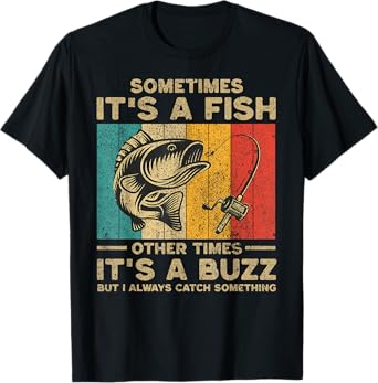 Funny Vintage Fishing Jokes Womens Mens Fisherman Bass Fish T-Shirt