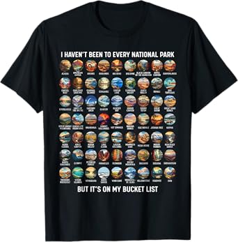 All US National Park Checklist Bucket List Of National Parks T-Shirt