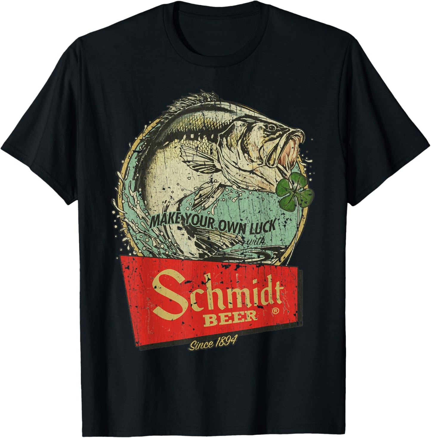 Fishing Schmidt Beer Make Your Own Luck 1894 Vintage T-Shirt