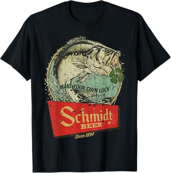 Fishing Schmidt Beer Make Your Own Luck 1894 Vintage T-Shirt