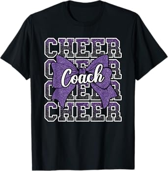 Purple Funny Sport Loud Proud Cheer Coach Dad Father's Day T-Shirt