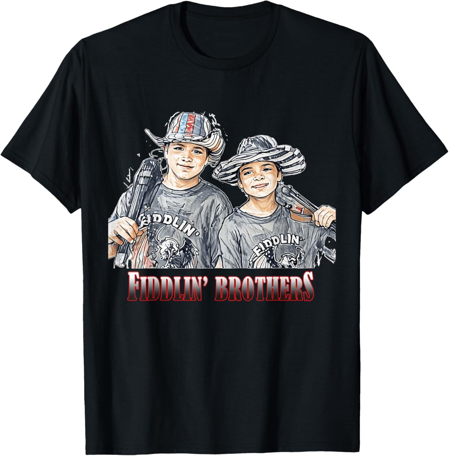 Fiddlin' Brothers Sketch Art T-Shirt