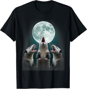 Funny Three Possum Moon | 3 Opossum and Dead Moon Costume T-Shirt