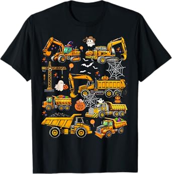 Halloween Construction Trucks Halloween Costume Boys Toddler T-Shirt