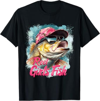 Reel Girls Fish Cool Bass Cool Fishing Squad Family Matching T-Shirt