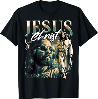 Jesus Christ Meme Retro 90s Bootleg Rap Merch Style T-Shirt