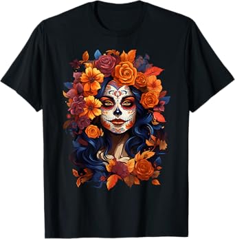 Dia De Los Muertos Mexican Sugar Skull Day Of The Dead Women T-Shirt