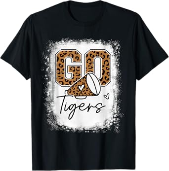 Go Cheer Tigers School Sports Fan Spirits Mascot Leopard T-Shirt