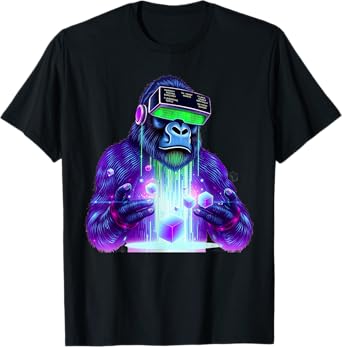 Gorilla VR Gamer Playing Tag Boys Funny Adult Gorilla VR T-Shirt