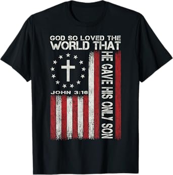 God So Loved The World Bible John 3:16 Jesus Christian Faith T-Shirt