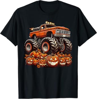 Halloween Monster Truck Boys Pumpkin Halloween T-Shirt
