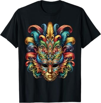 Carnival Mask Colorful Mardi Gras Brazil Rio T-Shirt