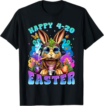 Happy 420 Easter Funny Smoking Easter Bunny Men Women T-Shirt
