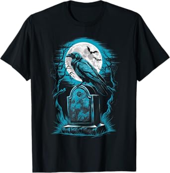 Raven Bird Gothic Spooky graveyard T-Shirt