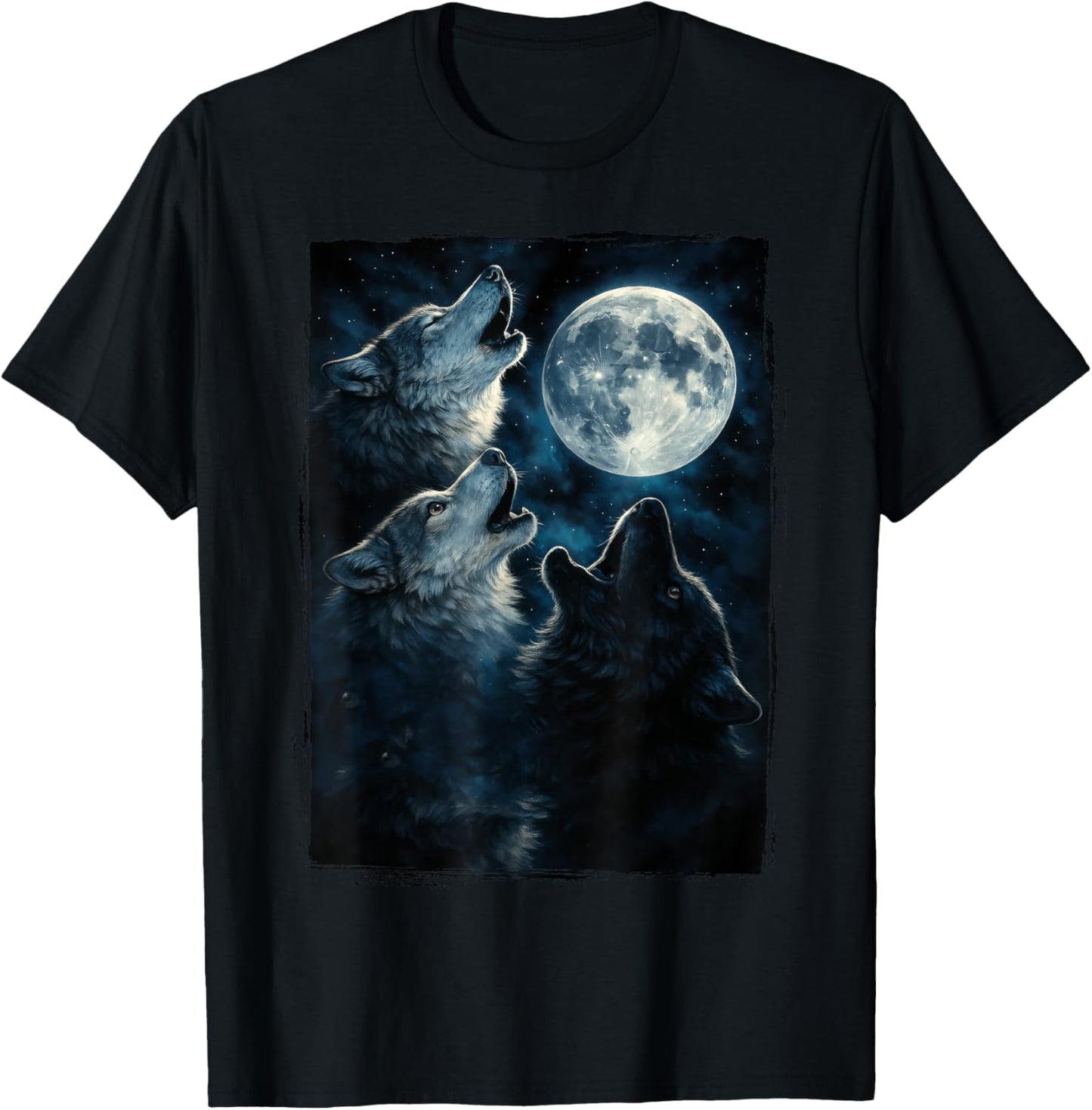 Wolf Howling At The Moon T-shirt Wildlife Wolves Lovers Men T-shirt