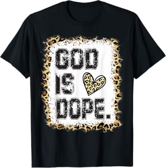 God Is Dope Leopard Pattern T-Shirt