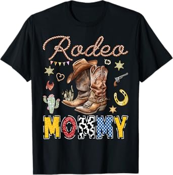 Rodeo Mommy Western Cowboy Birthday Matching Family T-Shirt