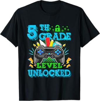 Level 5th Grade Unlocked Back To School First Day Boys Girls T-Shirt