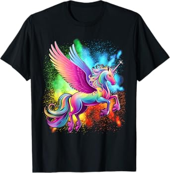 Purple Unicorn Colorful Psychedelic kawaii Trippy alt T-Shirt